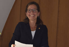 Marietta Tebbenjohanns bei der Verleihung des Hildesheimer Friedenspreis 2020